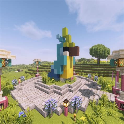 Minecraft Parrot Statue Minecraft Statues Minecraft Farm Minecraft