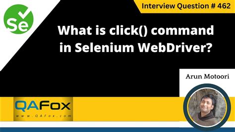 What Is Click Command In Selenium Webdriver Selenium Interview