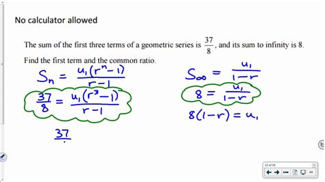 Ib Math Sl Exam Review Geometric Series Youtube