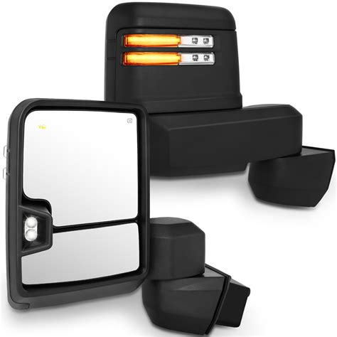 Scitoo Towing Mirrors Power Heated Turn Signal Width Puddle Running Auxiliary Light Temp Sensor