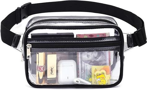 Clear Purses For Women Stadium Fanny Pack Clear Bag Belt Bag Clear Stadium Bag