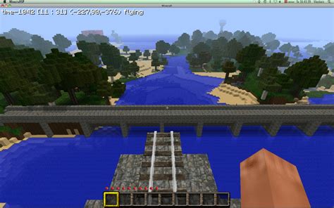 my 1st cobblestone bridge Minecraft Map