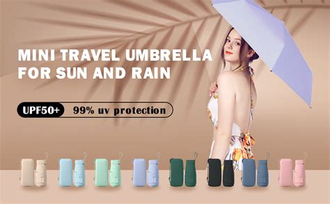 Amazon ESUFEIR Mini Travel Sun Umbrella For Purse With Case Small