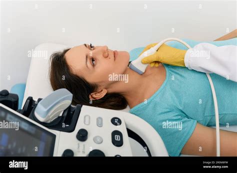 Ultrasound Diagnostics Of Thyroid Gland Endocrinologist Making