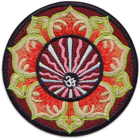 Amazon De Aum Blumen Mandala Aufn Her Aufb Gler Patch Lotus Buddha