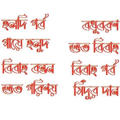 Bengali Wedding Text Effect Bundle Vector Bangla Wedding Text Bengali