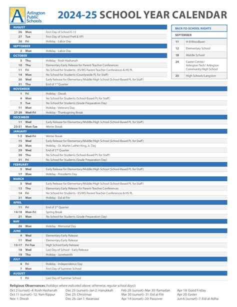 Arlington County School Calendar Sonya Elianore