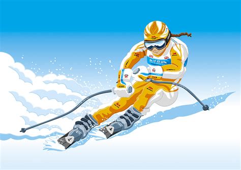 Female Downhill Skier Winter Sport Drawing By Frank Ramspott