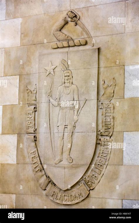 State Seal In The Nurses Hall Massachusetts State House Boston Ma