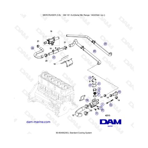 Mercruiser 3 0l Gm181 Standard Cooling System Dam Marine