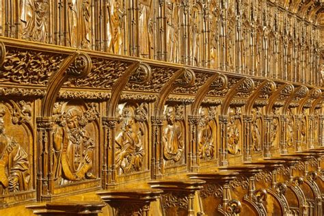 The Wooden Choir With Inlay Work Of Certosa Di Pavia Monastery On