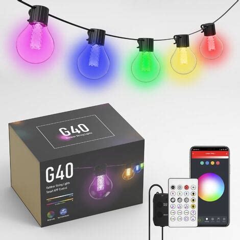 Groofoo Guirlande Lumineuse Ext Rieure M Guirlande Guinguette Led G