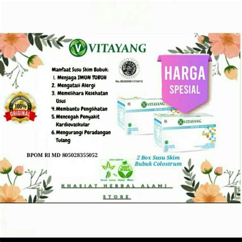 Jual Vitayang Susu Skim Bubuk Colostrum Imun Tubuh Box X Sachet