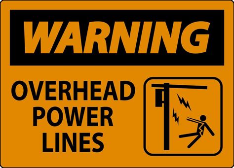 Warning Sign Overhead Power Lines 28699622 Vector Art at Vecteezy