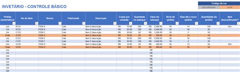 Planilha Gratuita De Inventário Para Excel