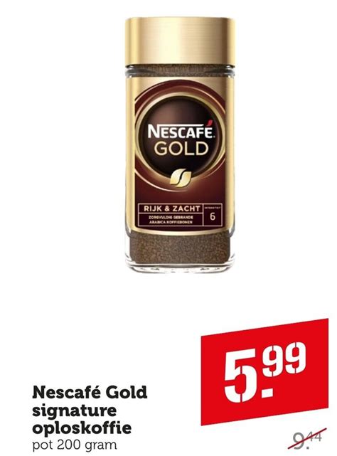 Nescafé Gold signature oploskoffie pot 200 gram aanbieding bij Coop