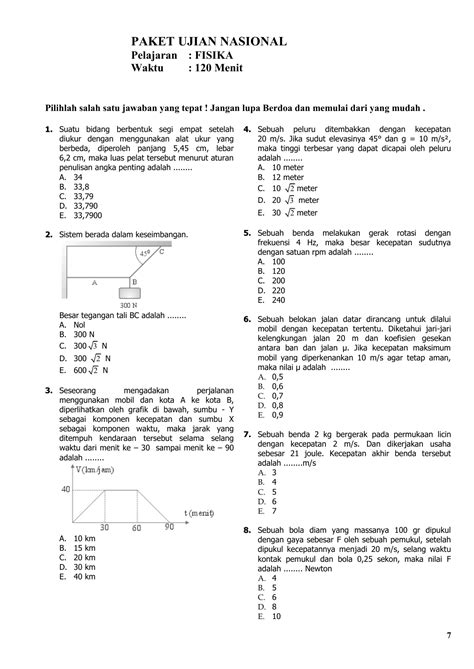 Soal Dan Jawaban Fisika Kelas Xii