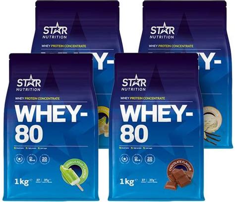 Star Nutrition Whey 80 Mix And Match 1kg 4 St • Pris