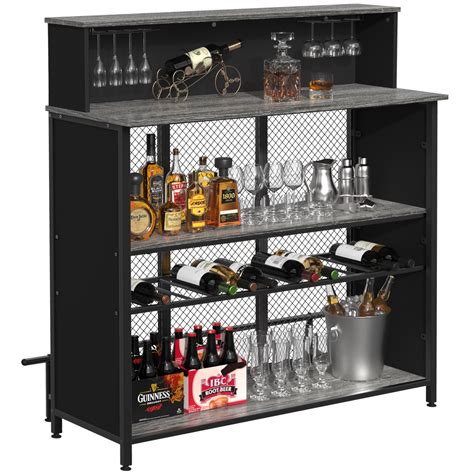 17 Stories Bar Avec Rangement Pour Bouteilles De Vin Finau Wayfair Canada