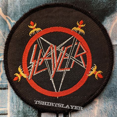 Slayer Pentagram Logo Woven Patch Tshirtslayer Tshirt And