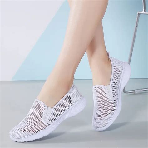 Summer Mesh Shoes Womens Sneakers Breathable Flats Female Casual