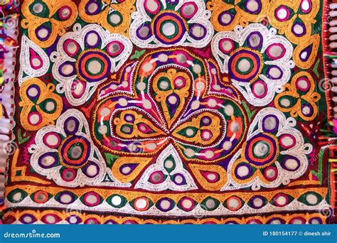 Indian Embroidery Handmade Style Background Ahir Embroidery Vintage