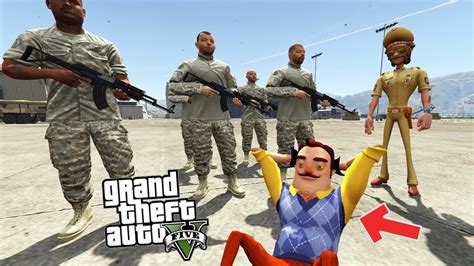 HELLO NEİGHBOR ASKER OLDU GTA 5 MODS gta5 YouTube