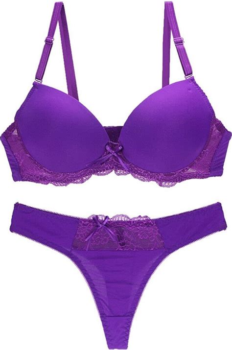 Ayigedu Womens Bra And Panty Sets Sexy Plunge Lingerie Set Push Up
