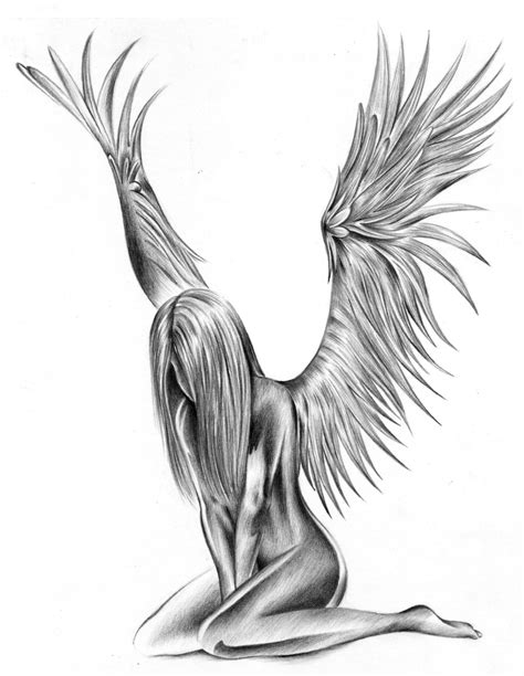 Kneeling Angel Sketch at PaintingValley.com | Explore collection of Kneeling Angel Sketch