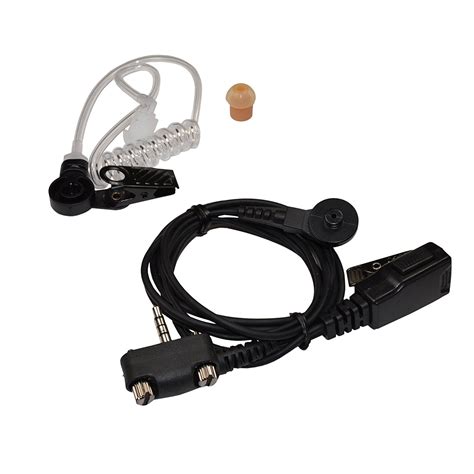 Hqrp Acoustic Tube Earpiece Headset Ptt Mic For Vertex Standard Vx