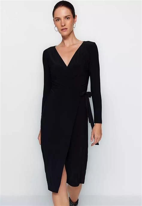 Buy Trendyol Wrap Midi Dress Online ZALORA Malaysia