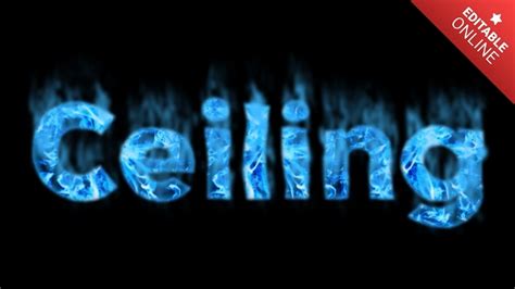 Ceiling Blue Fire Text Effect Generator