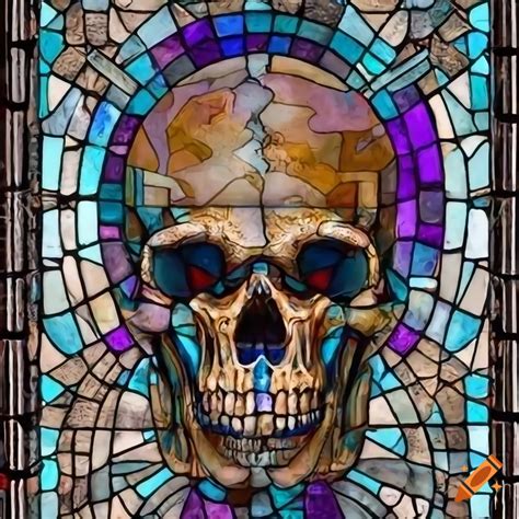 Stained Glass Skull Artwork