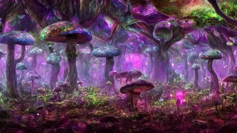 Prompthunt Exploring A Mushroom Forest K Acid Trip Hall Of Mirrors