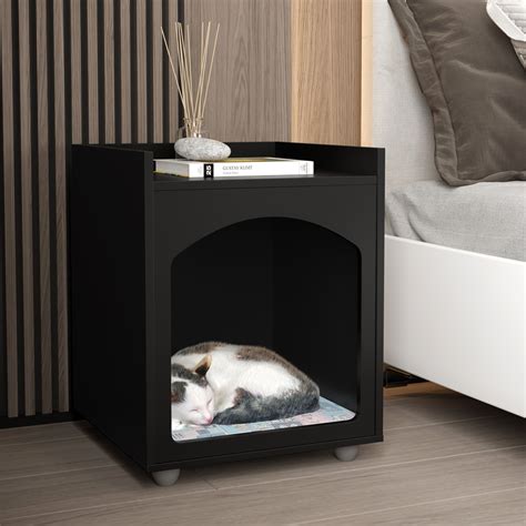 Mesa De Cabeceira Casinha De Cachorro Gato Pet Preto Fosco Shopee