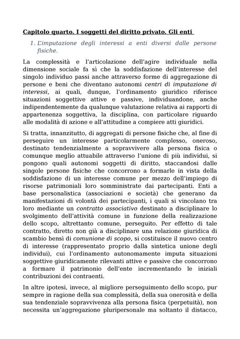 I Soggetti Di Diritto Gli Enti Capitolo Quarto I Soggetti Del