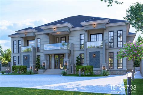 Modern classical 6-bedroom mansion house plan - ID 26708 | House plans ...