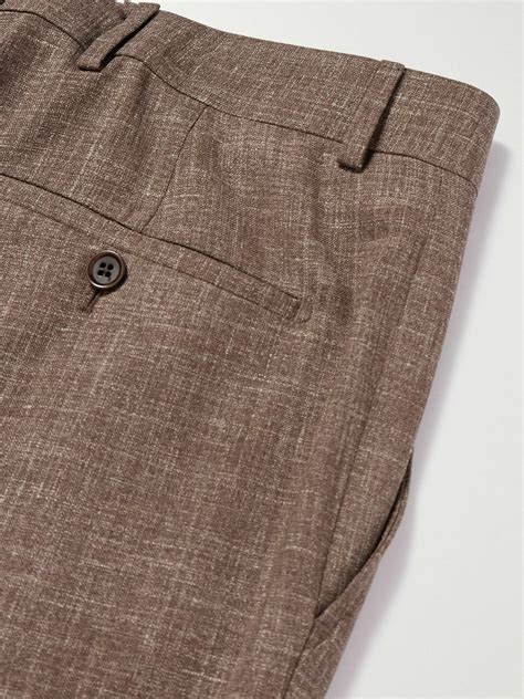 Kingsman Straight Leg Wool Suit Trousers Brown Kingsman