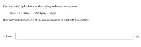 Answered Zinc Reacts With Hydrochloric Acid Bartleby