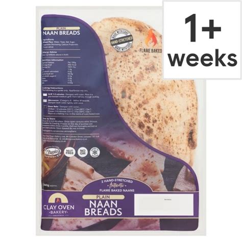 Clay Oven Bakery 2 Plain Naan Breads 360g Tesco Groceries