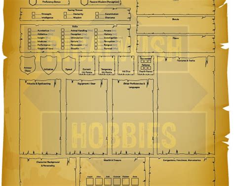 Heroquest Character Sheet Printable Digital Download Etsy