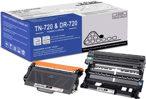 Amazon 1 Pack TN 720 Toner Cartridge And 1 Pack DR 720 Drum Unit