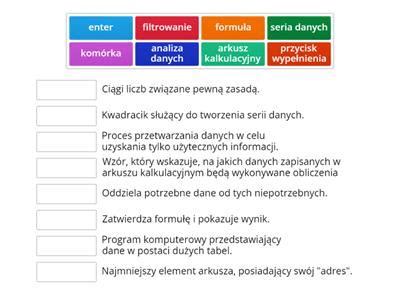 Informatyka Arkusz kalkulacyjny Materiały dydaktyczne