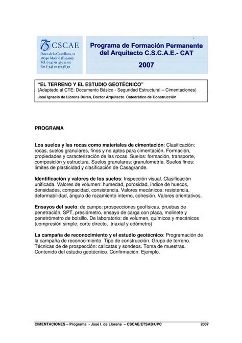 PDF EL TERRENO Y EL ESTUDIO GEOTÉCNICO Adaptado PDF