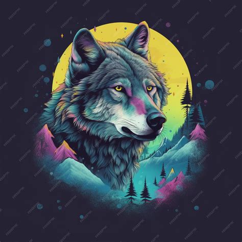 Premium Ai Image Beautiful Wolf Illustration Design As Portrait