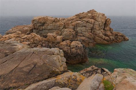 Beach Of Plougrescant Pink Granite Coast In France Stock Image Image