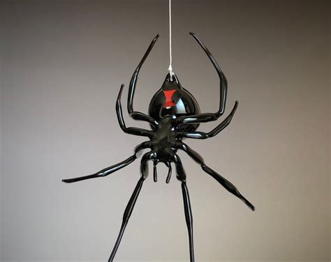 Art Glass Black Widow Spider Etsy