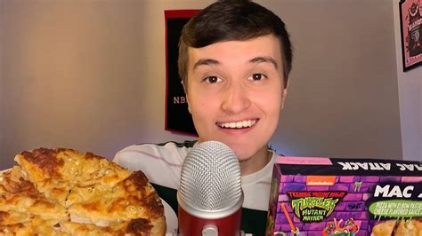 Asmr Mac Cheese Pizza Mukbang Tmnt Pizza Eating Sounds Youtube