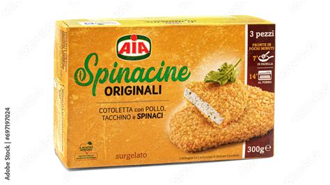 Aia Spinacine Cotoletta Con Pollo Tacchino E Spinaci Frozen Cutlet With