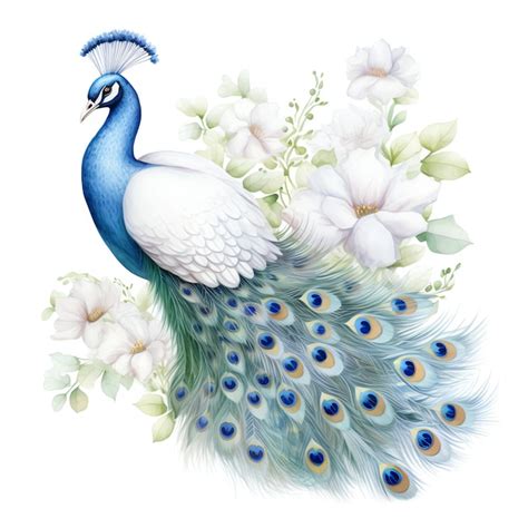 Premium Ai Image Beautiful White Peacocks Feather Clipart Illustration